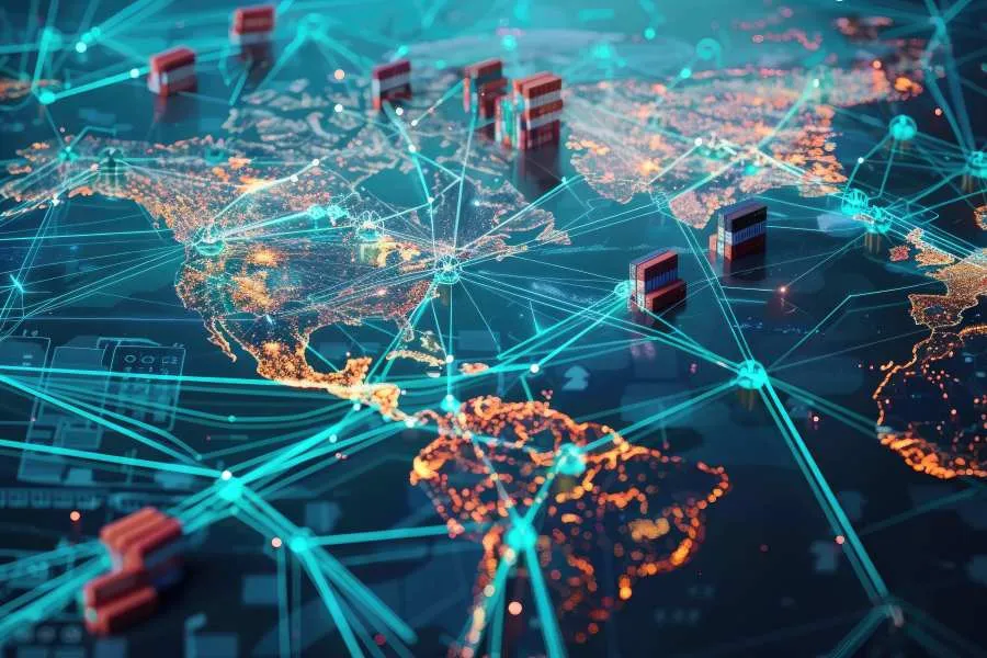 supply chain disruptions on global map